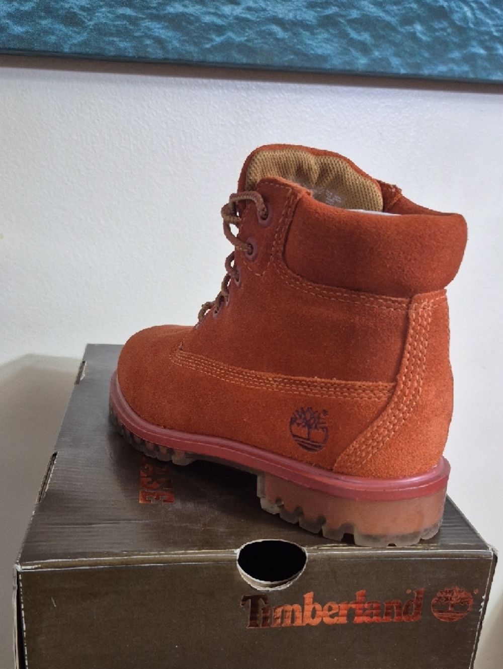 Timberland Kids Rust Orange Suede Lace-Up Boot - Picture 2 of 6